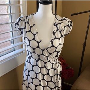 Banana Republic Silk Polka Dot Wrap Dress Sz 0